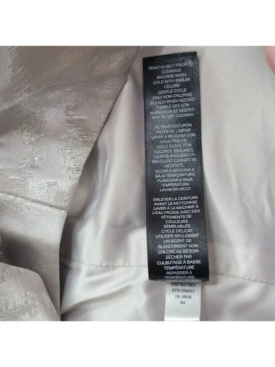 White House Black Market Women's Sleeveless Silver Jacquard Dress Size 4P - Picture 12 of 12